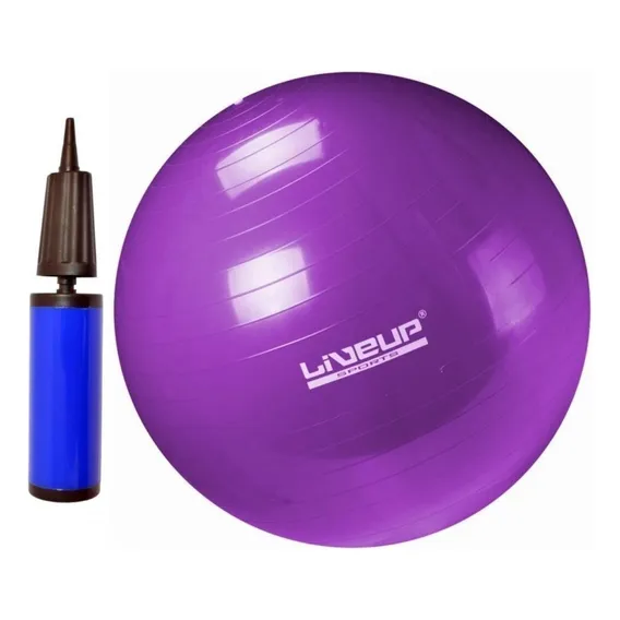 Kit Bola Suiça 55 Cm + Bomba Com Bico De 7 Mm Liveup Foto 1