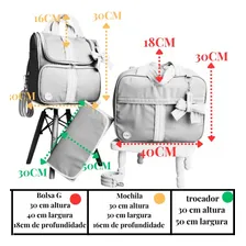 Kit Bolsa Baby Malão maternidade luxo 3 Peças menina menino cor azul-claro Foto mini 3
