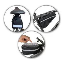 Kit Bolsa Bike Triangular Quadro Banco Selim Porta Celular Foto mini 3