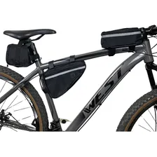Kit Bolsa Bike Triangular Quadro Banco Selim Porta Celular Foto mini 2