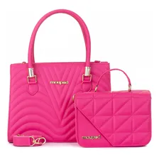 Kit Bolsa Feminina Transversal Ombro + Bolsa Pequena Lateral Cor Pink Foto mini 1