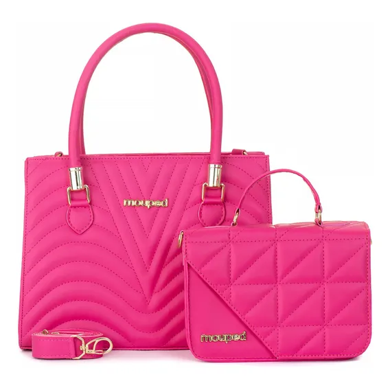 Kit Bolsa Feminina Transversal Ombro + Bolsa Pequena Lateral Cor Pink Foto 1