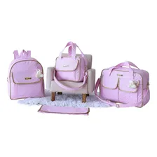 Kit Bolsa Saída Maternidade Feminina Rosa Com Mochila Beb Foto mini 4