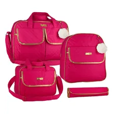 Kit Bolsa Saída Maternidade Mala Multifuncional Com Mochila Cor Pink Foto  mini 1