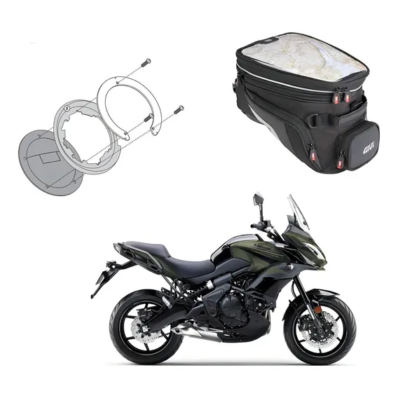 Kit Bolsa Tanque Givi Xs320+bocal Bf26 P Kawasaki Versys 650 Foto 1