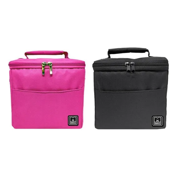 Kit Bolsa Térmica Marmita 4,5 Litros Nylon Rosa E Preto Foto 1
