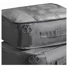 Kit Bolsas De Viagem Organizador Prático De Mala Roupa 8 Pçs Cor Preto Foto mini 4