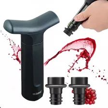 Kit Bomba A Vácuo Para Vinho Com 4 Rolhas Tampa Garrafa Cor Preto Foto mini 2
