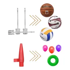 Kit Bomba De Ar E Bicos Para Encher Bola Futebol Futvolei Foto mini 3