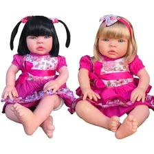 Kit Boneca Baby Kiss Morena E Loira Estilo Reborn Sid Nyl Foto mini 1