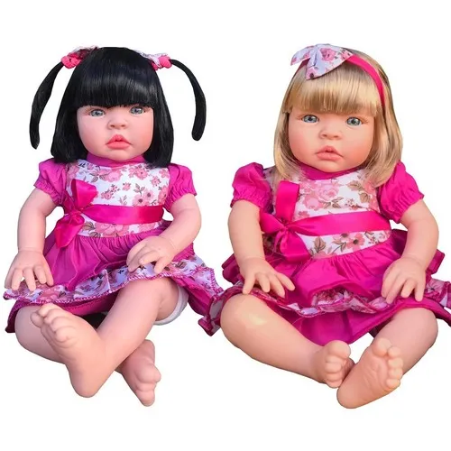 Kit Boneca Baby Kiss Morena E Loira Estilo Reborn Sid Nyl Foto 1