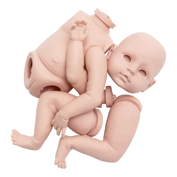 Kit Boneca Reborn Molde Com Torso Translúcido Soft E Olhos Foto 1
