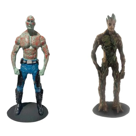 Kit Bonecos Drax E Groot Adulto Guardiões Da Galáxia Resina Foto 1