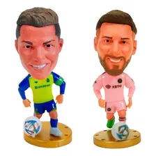 Kit Bonecos Miniaturas Messi E Cristiano Ronaldo Foto mini 1