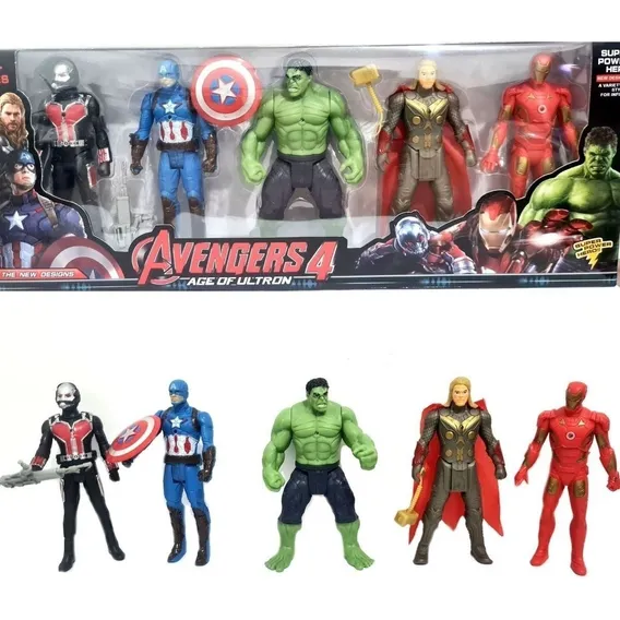 Kit Bonecos Vingadores Her贸is - 5 Bonecos 15 Cm Articulados Foto 1