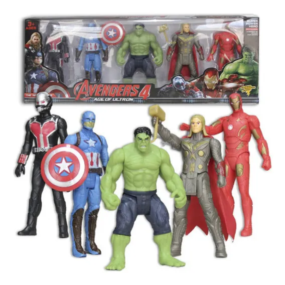 Kit Bonecos Vingadores Her贸is - 5 Bonecos 15 Cm Articulados Foto 1