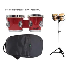 Kit Bongo Torelli Vermelho 7x8 Tb011 + Pedestal Hpb01 + Capa Foto mini 1