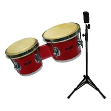 Kit Bongô Vermelho Torelli Tb010 6x7 Com Pedestal E Capa Foto mini  2