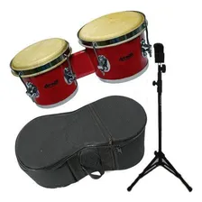 Kit Bongô Vermelho Torelli Tb010 6x7 Com Pedestal E Capa Foto  mini 1