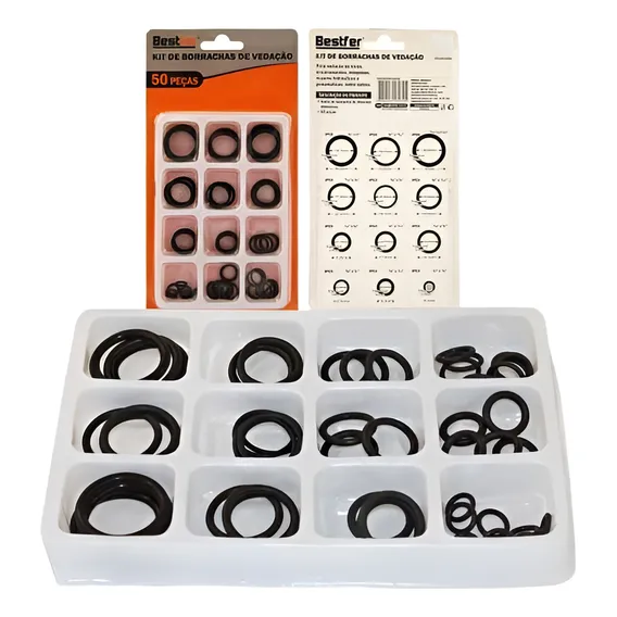 Kit Borracha De Vedação Oring - Multiuso - 50 Peças Cor Preto Foto 1