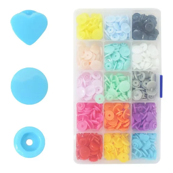 Kit Botões Pressão Coração Tic Tac Sortidos Box 150 Botões Foto 1