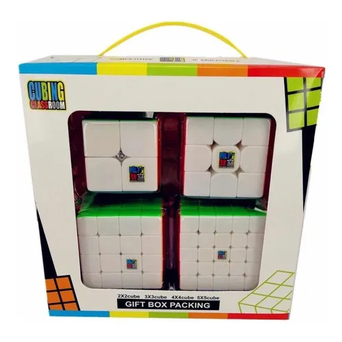Kit Box Cubo Magico Mofangjiaoshi Mf2s+mf3rs+mf4s+mf5s Cor da estrutura Stickerless Foto 1