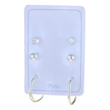 Kit Brincos Atacado Prata 925 LegĂtima 3 Pares Fácil Foto mini 1