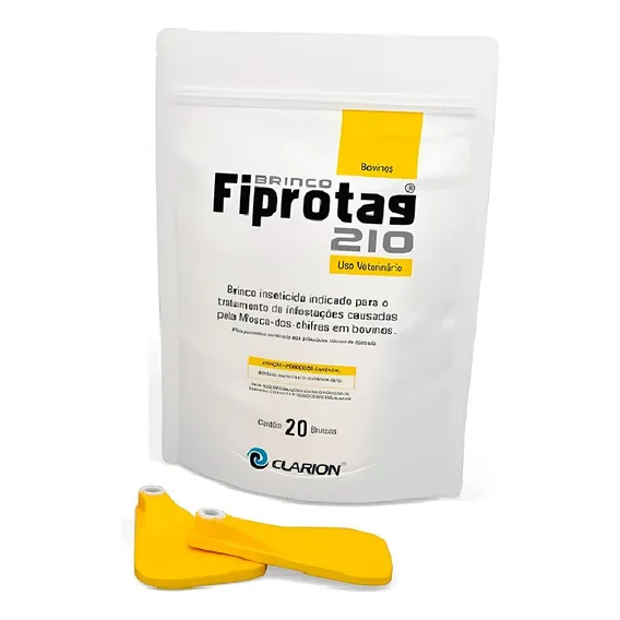 Kit Brincos Bovinos Fiprotag 210 C/ 400 Unidades Cor Amarelo Foto 1