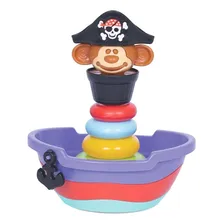 Kit Brinquedo Bebê Didático Empilha Pirata Empilha Macaco Foto mini 3