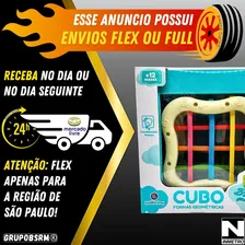 Kit Brinquedos Educativos Cubo Didático Bebê 1 Ano Criança 12 Meses Presente Menina Menino + Formas Geométricas Sensoriais Pedagógicas Interativo GRUPOBSRM Foto mini 2