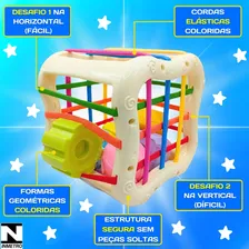 Kit Brinquedos Educativos Cubo Didático Bebê 1 Ano Criança 12 Meses Presente Menina Menino + Formas Geométricas Sensoriais Pedagógicas Interativo GRUPOBSRM Foto mini 4