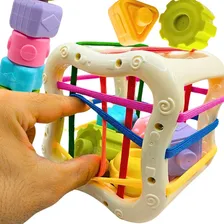 Kit Brinquedos Educativos Cubo Didático Bebê 1 Ano Criança 12 Meses Presente Menina Menino + Formas Geométricas Sensoriais Pedagógicas Interativo GRUPOBSRM Foto mini 1