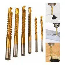 Kit Brocas Corte Lateral E Escalonadas 9 Peças Hss Titânio Foto mini 3