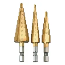 Kit Brocas Corte Lateral E Escalonadas 9 Peças Hss Titânio Foto mini  2