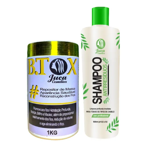Kit B.tox Capilar Redutor Volume 1kg + Shampoo Antiresiduo Foto 1