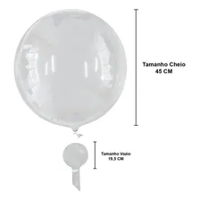 Kit Bubble - 50 Balões 18 Polegadas + 50 Balões 24 Polegadas Cor Transparente Foto mini  3
