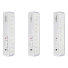 Kit C/ 03 Luminárias De Emergência Luz Recarregável 30 Led Cor Branco 110v/220v Foto  mini 1