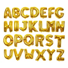 Kit C/10 BalĂ”es Metalizados Letras Dourado Efeito IncrĂvel Foto mini 1