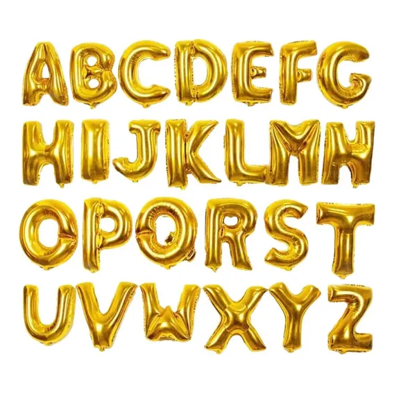 Kit C/10 BalĂ”es Metalizados Letras Dourado Efeito IncrĂvel Foto 1