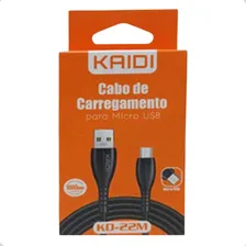 Kit C 10 Cabo Kaidi Com Entrada Usb Saída Micro V8 - Preto Foto mini 1