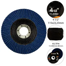 Kit C/ 10 Discos Flap 4.1/2 Polegadas - 115mm X 22mm Grão 40 Foto mini 4