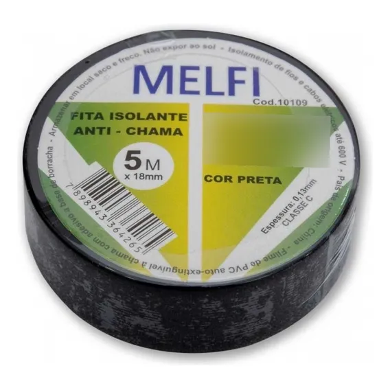 Kit C/ 10 Fita Isolante Anti-chama 5m X 18mm Foto 1