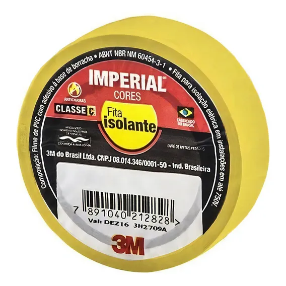 Kit C/ 10 Fita Isolante Imperial Amarela 18mmx10m 3m Foto 1