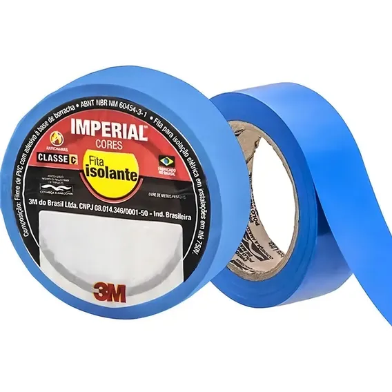 Kit C/ 10 Fita Isolante Imperial Azul 18mm X 20m 3m Foto 1