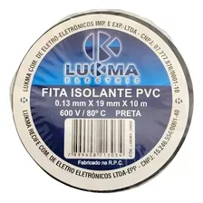 Kit C/ 10 Fitas Isolantes Pvc Preta 10m Lukma Cor Preto Kit C 10 Fitas Isolantes Pvc Preta 10m Lukma Foto mini 4