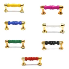 Kit C/ 100 Puxadores De Latinha Haste Dourado Várias Cores Cor Azul Foto mini 4