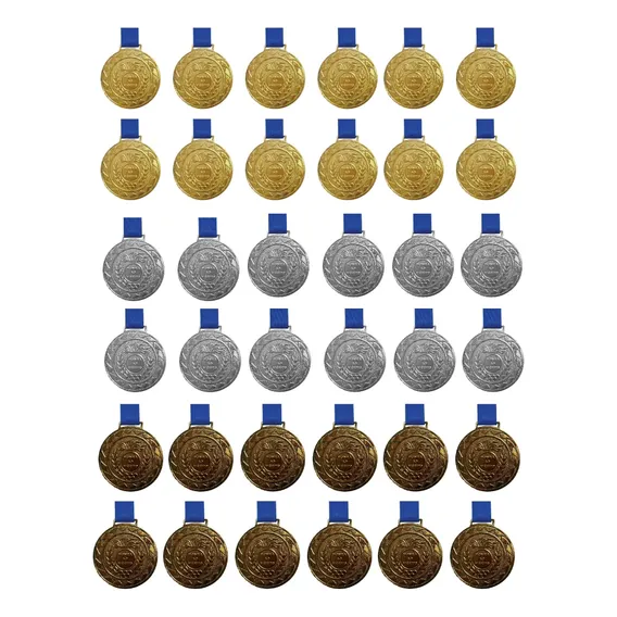Kit C/12 Medalhas De Ouro+12 Medalhas De Prata+12 Bronze M43 Foto 1