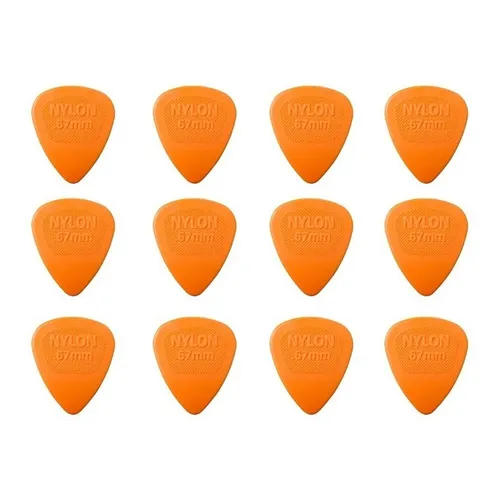 Kit C/ 12 Palheta Laranja Jim Dunlop Nylon Midi 0.67mm + Cor Laranja Tamanho 0.67mm Foto 1