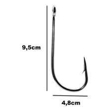 Kit C/2 Anzol Grande Reforçado Pesca Jacare Peixes Grandes Foto mini  3