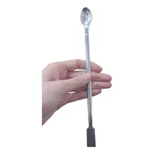 Kit C/ 2 Espátula De Aço Inox Colher 23 Cm Laboratório Foto mini 1
